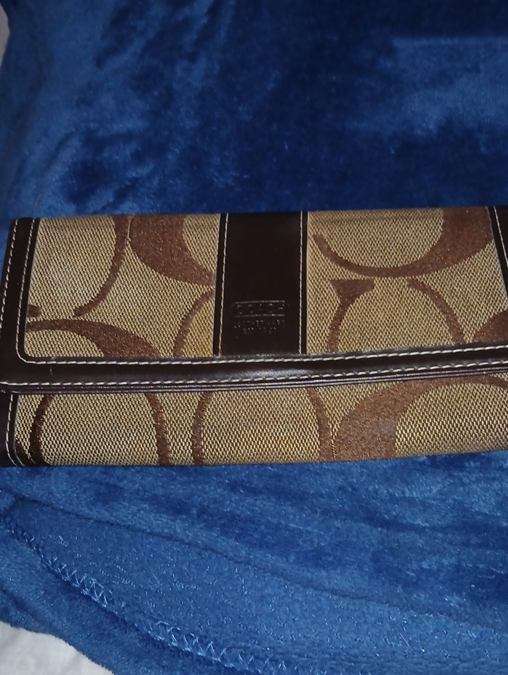 Coach Brown Signature Canvas Continental Wallet